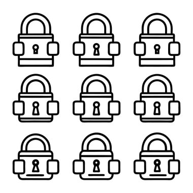 farklı güvenlik simgeleri, vektör illüstrasyonu