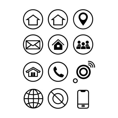 Web sitesi için sosyal ağ ögeleri, internet ve ağ vektör simgesi seti