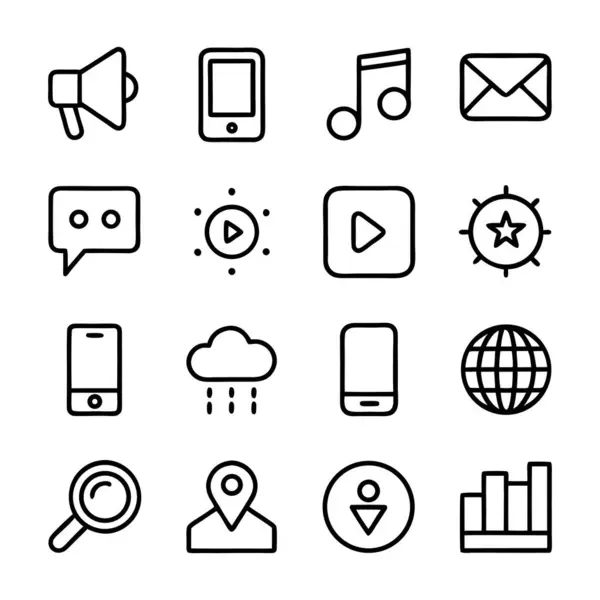 Medya Icons set vektör