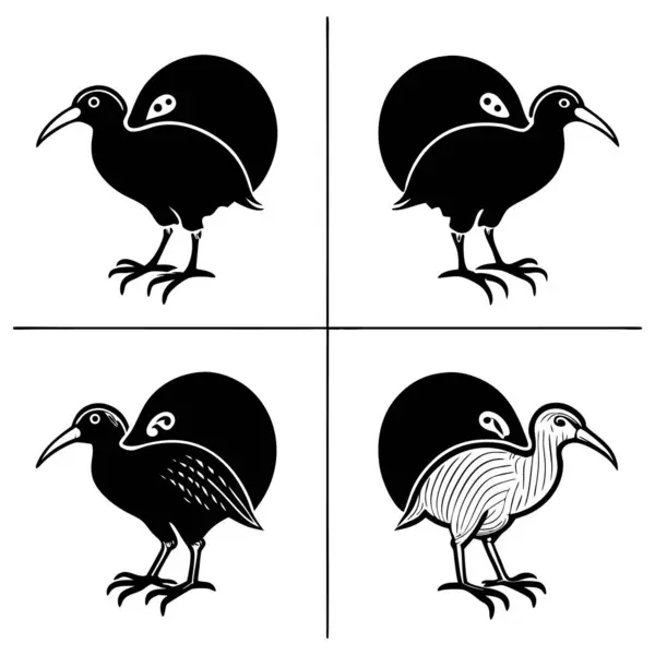 siyah kuş silhouettes