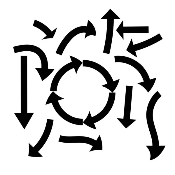 Ok vektör simgesi ayarlandı. Beyaz üzerine izole edilmiş vektör illüstrasyonu.