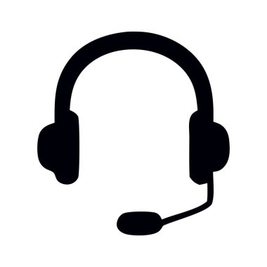 Siyah arkaplanda destek merkezi simgesi.