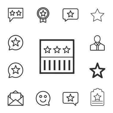 Yıldız çizgisi simgesi. sıralama geribildirim işareti.