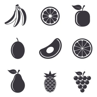 vektör çizim meyve Icon set.