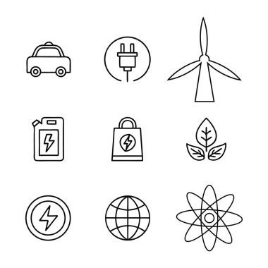 Eko gibi 9 basit düzenlenebilir simge kümesi