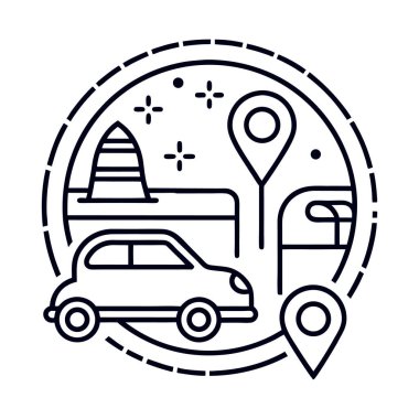 Otomobil park çizgisi simgesi.