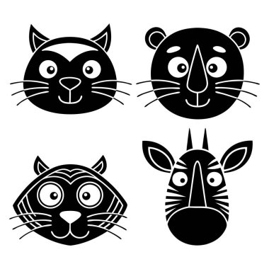 Bir grup sevimli hayvan, kedi, vektör illüstrasyon