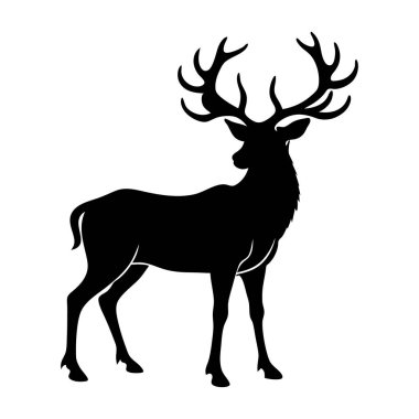 Geyik silueti. vektör illüstrasyonu