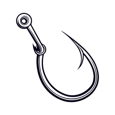 Beyaz arka planda siyah renkli balık ikonu. balıkçılık sembolü