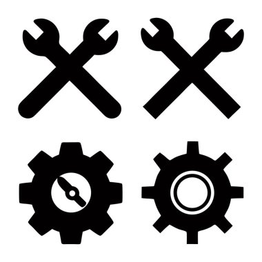 İngiliz anahtarı düz simgesi seti