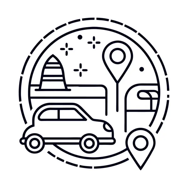 Otomobil park çizgisi simgesi.