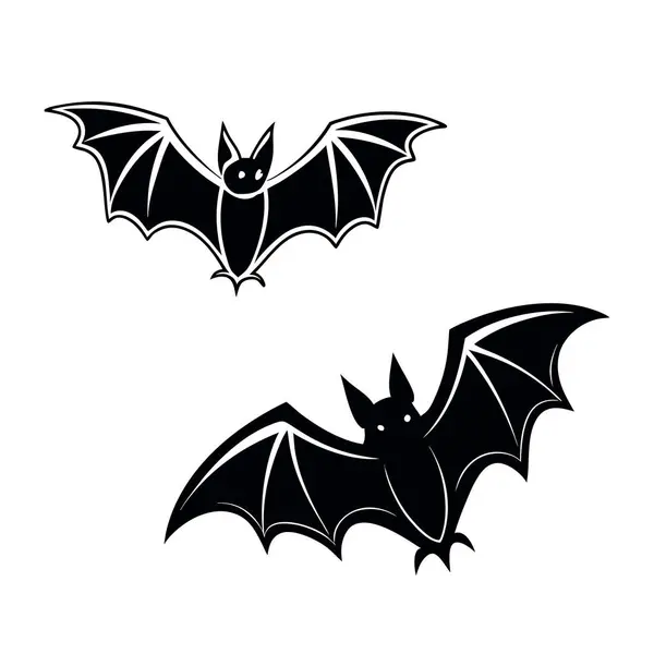 Beyaz arka planda izole edilmiş yarasa siluetleri. Cadılar Bayramı yarasası, Cadılar Bayramı yarasası.