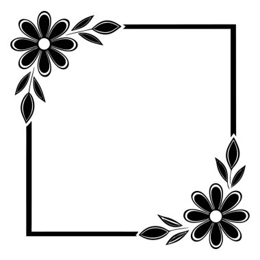 Yaprak simgesi olan çiçek çerçevesi