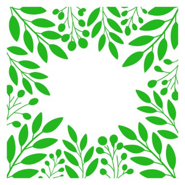 yeşil arkaplan ile çerçeve bırakır. vektör illüstrasyonu