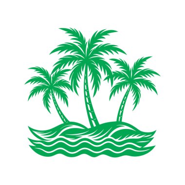 Hindistan cevizi ağacı simgesi vektörü