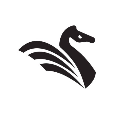 Ördek logosu vektör tasarımı çizim şablonu