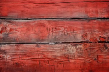 Kırsal boyalı, kırmızı ahşap dokuların işlenmiş kolajı. Pankart, arkaplan veya 3B haritalama için doku