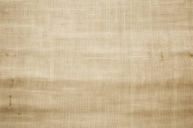 Eski sarı tuval kumaş dokusunun işlenmiş kolajı. Pankart, arkaplan veya 3B haritalama için doku