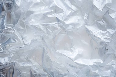 Şeffaf selofan plastik folyo dokusunun işlenmiş kolajı. Pankart, arkaplan veya 3B haritalama için doku