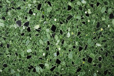 Yeşil terrazzo yüzey dokusunun işlenmiş kolajı. Pankart, arkaplan veya 3B haritalama için doku