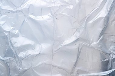 Şeffaf selofan plastik folyo dokusunun işlenmiş kolajı. Pankart, arkaplan veya 3B haritalama için doku