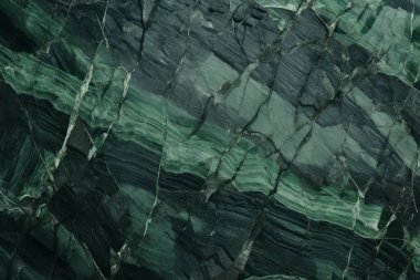 Gündüz vakti zarif yeşil mermer dokusunun işlenmiş kolajı. Pankart, arkaplan veya 3B haritalama için doku