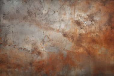 Gündüz vakti paslı metal yaprak dokusunun işlenmiş kolajı. Pankart, arkaplan veya 3B haritalama için doku
