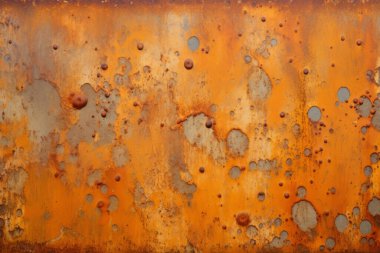 Eski paslı metal duvar yüzey dokusunun işlenmiş kolajı. Pankart, arkaplan veya 3B haritalama için doku