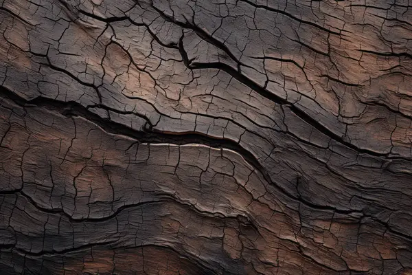 Eski siyah ağaç kabuğu yüzey dokusunun işlenmiş kolajı. Pankart, arkaplan veya 3B haritalama için doku