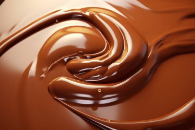 Erimiş çikolata dokusunun işlenmiş kolajı. Pankart, arkaplan veya 3B haritalama için doku