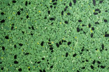 Yeşil terrazzo yüzey dokusunun işlenmiş kolajı. Pankart, arkaplan veya 3B haritalama için doku