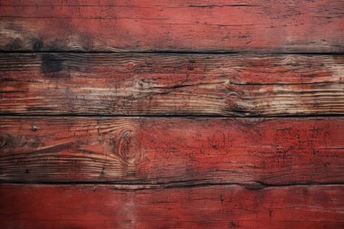 Kırsal boyalı, kırmızı ahşap dokuların işlenmiş kolajı. Pankart, arkaplan veya 3B haritalama için doku