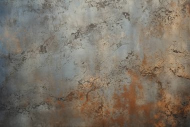 Gündüz vakti paslı metal yaprak dokusunun işlenmiş kolajı. Pankart, arkaplan veya 3B haritalama için doku