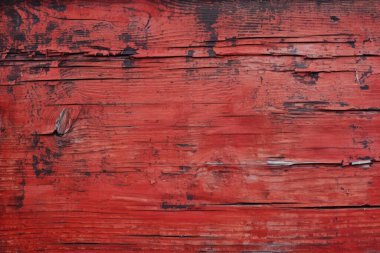 Kırsal boyalı, kırmızı ahşap dokuların işlenmiş kolajı. Pankart, arkaplan veya 3B haritalama için doku