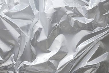 Şeffaf selofan plastik folyo dokusunun işlenmiş kolajı. Pankart, arkaplan veya 3B haritalama için doku