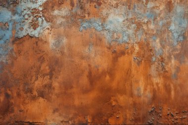 Gündüz vakti paslı metal yaprak dokusunun işlenmiş kolajı. Pankart, arkaplan veya 3B haritalama için doku