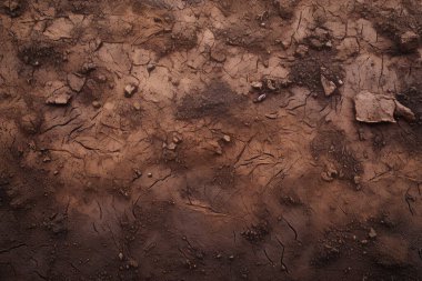 İşlenmiş kolaj eski kuru kahverengi kil yüzey dokusu. Pankart, arkaplan veya 3B haritalama için doku