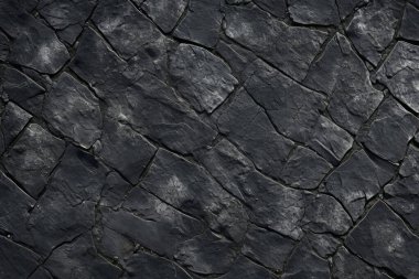 Siyah taş asfalt yüzey dokusunun işlenmiş kolajı. Pankart, arkaplan veya 3B haritalama için doku