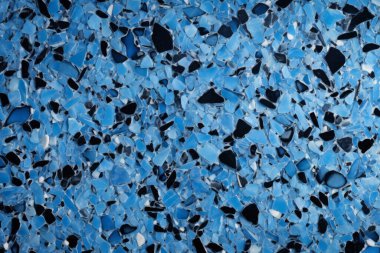 Lacivert terrazzo yüzey dokusunun işlenmiş kolajı. Pankart, arkaplan veya 3B haritalama için doku