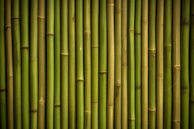 İşlenmiş yeşil bambu çit yüzey dokusu kolajı. Pankart, arkaplan veya 3B haritalama için doku