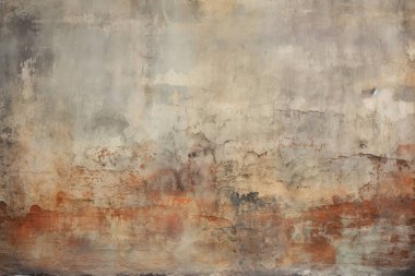 Kirli, kahverengi beton yüzey dokusunun işlenmiş kolajı. Pankart, arkaplan veya 3B haritalama için doku