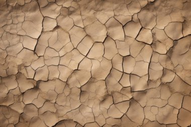 Kurumuş çatlamış toprak yüzey dokusunun işlenmiş kolajı. Pankart, arkaplan veya 3B haritalama için doku