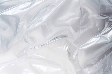 Şeffaf selofan plastik folyo dokusunun işlenmiş kolajı. Pankart, arkaplan veya 3B haritalama için doku