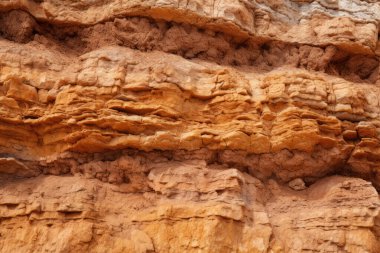Turuncu kanyon toprak malzeme dokusunun işlenmiş kolajı. Pankart, arkaplan veya 3B haritalama için doku