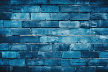 Lacivert tuğla duvar dokusunun işlenmiş kolajı. Pankart, arkaplan veya 3B haritalama için doku