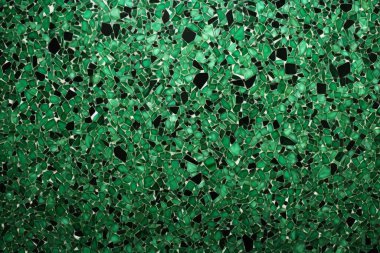 Yeşil terrazzo yüzey dokusunun işlenmiş kolajı. Pankart, arkaplan veya 3B haritalama için doku