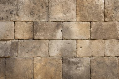 Antik sarı blok duvar dokusunun işlenmiş kolajı. Pankart, arkaplan veya 3B haritalama için doku