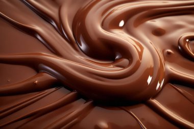 Erimiş çikolata dokusunun işlenmiş kolajı. Pankart, arkaplan veya 3B haritalama için doku