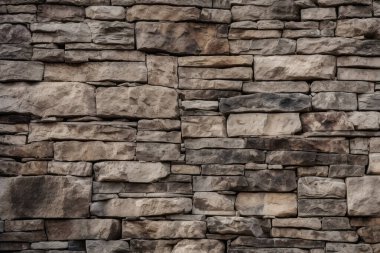 Gündüz vakti eski ortaçağ taş duvar dokusunun işlenmiş kolajı. Pankart, arkaplan veya 3B haritalama için doku