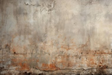 Kirli, kahverengi beton yüzey dokusunun işlenmiş kolajı. Pankart, arkaplan veya 3B haritalama için doku